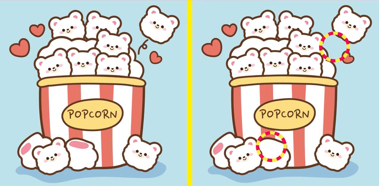 spot the difference in popcorn picture solution