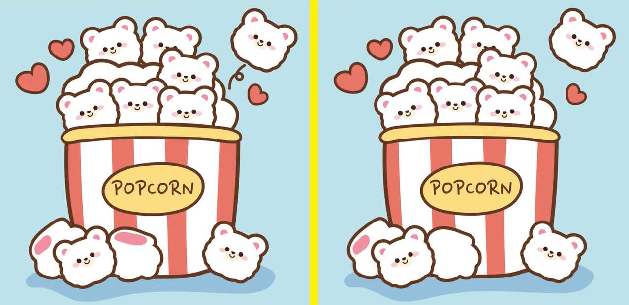 spot the difference in popcorn picture